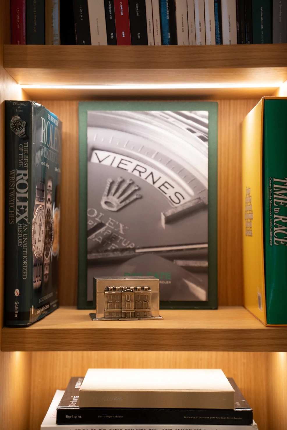 Rolex reference books and a Viernes display at Momentum Dubai